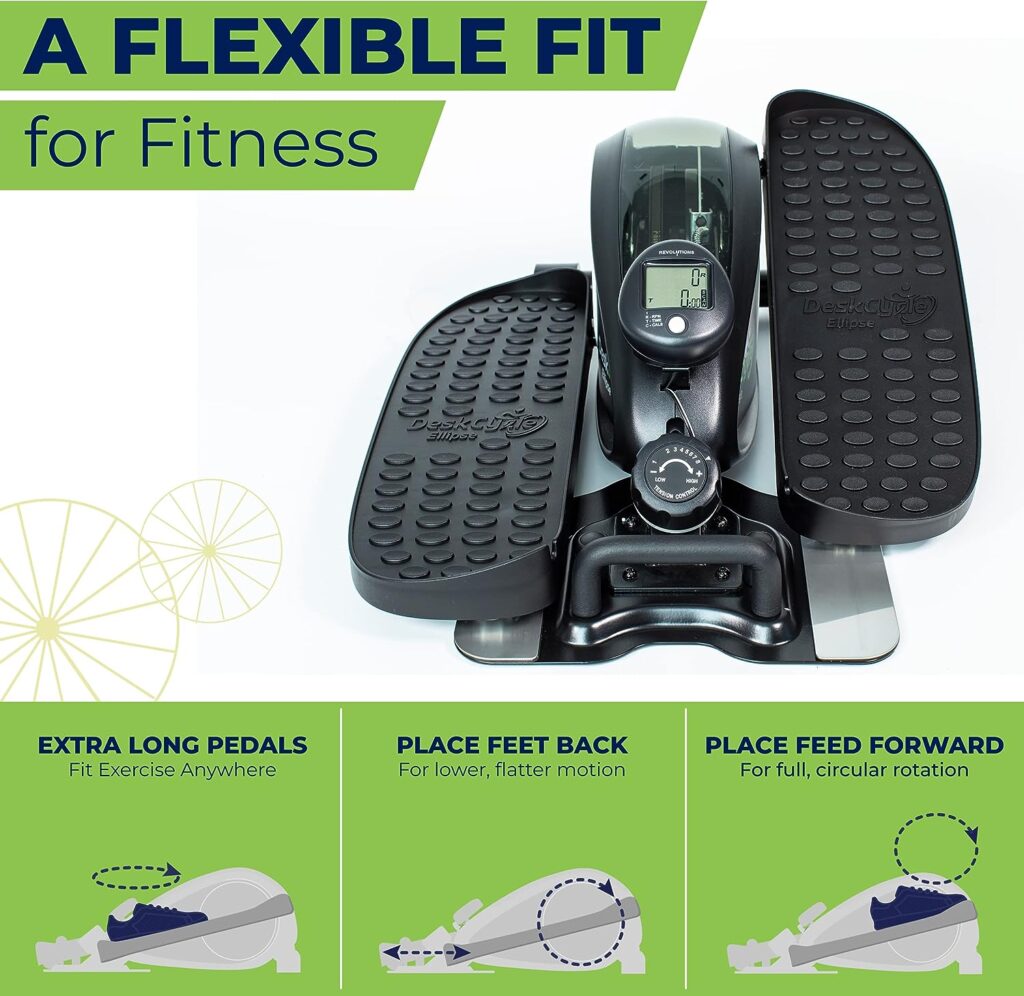 DeskCycle Ellipse Under Desk Elliptical Machine - Get Fit While You Work with Our Compact Mini Seated Elliptical Machine - Burn Calories, Boost Energy, Tone Muscles, and Increase Productivity