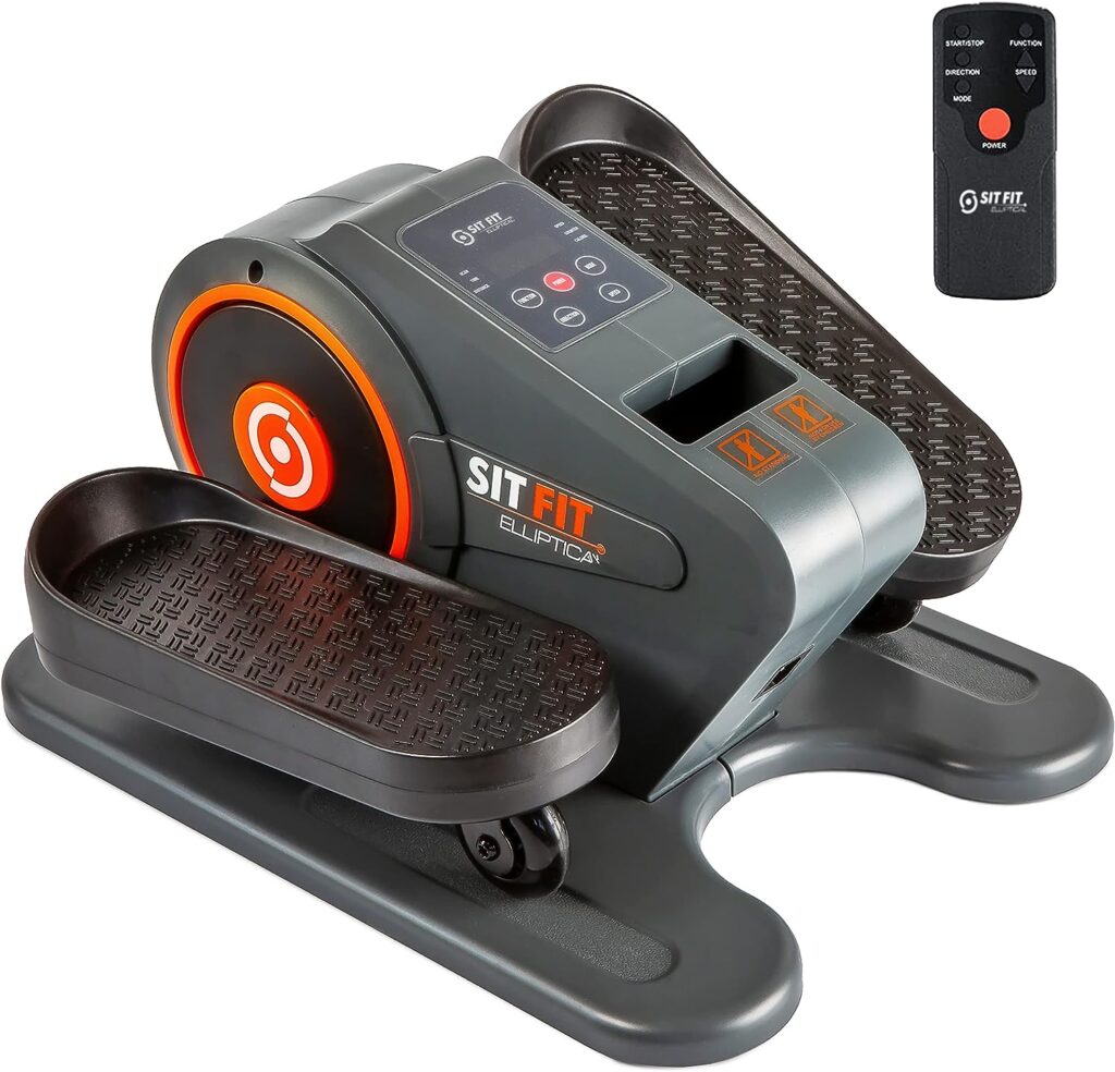 SITFIT, Sit Down and Cycle! Powered Foot Pedal Exerciser for Seniors, Under Desk Elliptical Exercise Bike, Leg Exerciser While Sitting. Peddler Exerciser Mini Bike, Portable Rehabilitation Equipment.