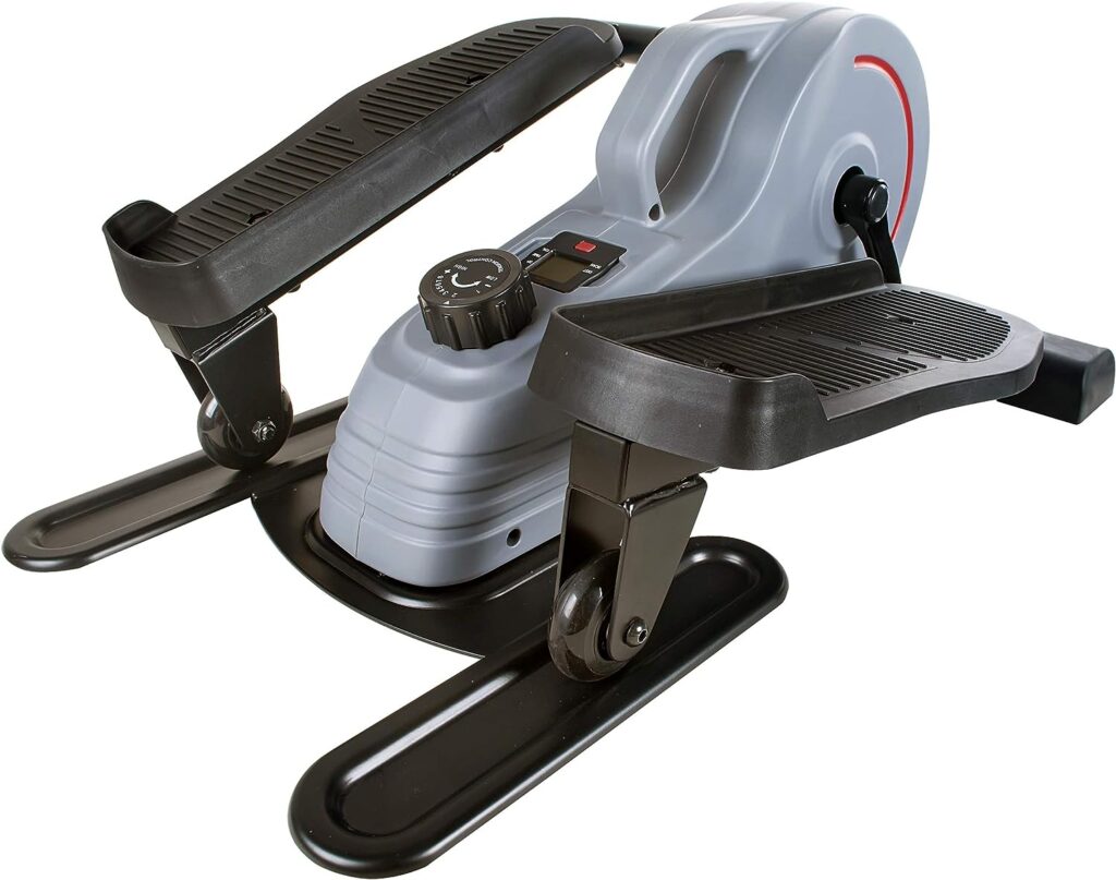 Sunny Health  Fitness Magnetic Underdesk/Standing Portable Elliptical Machine with Optional Handlebars or Resistance Bands